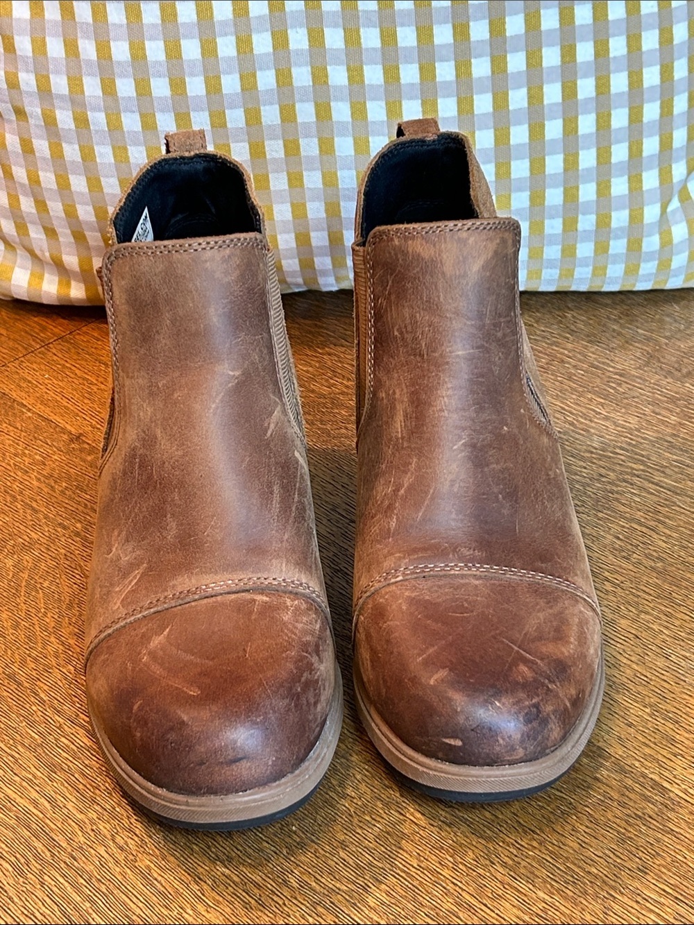 Sorel Evie Pull on Wedge Ankle Boots Women's Size 8 US Brown Leather & Suede - Picture 4 of 15